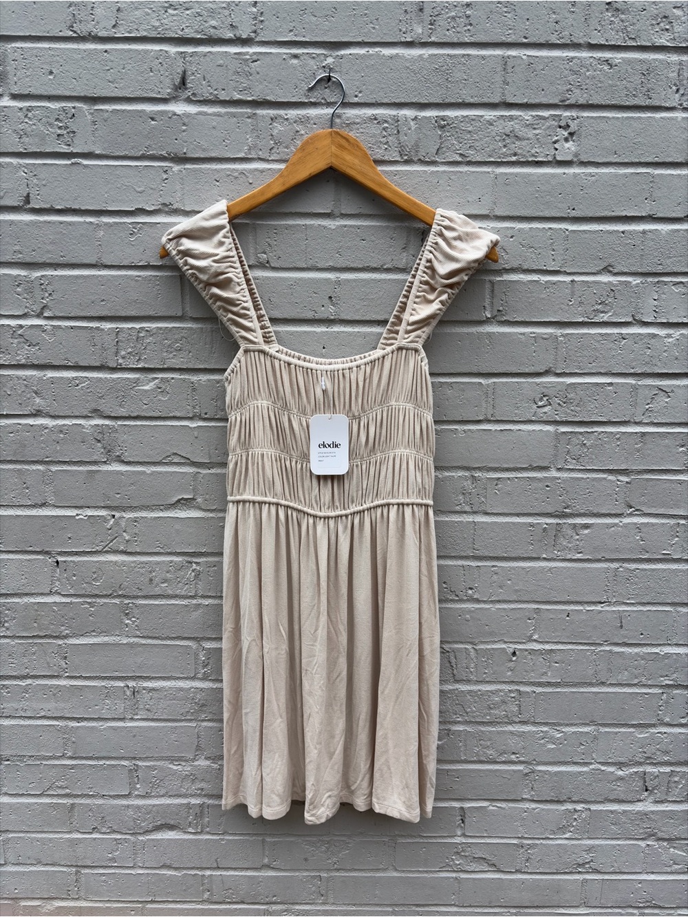 NWT Elodie Beige Smocked Sundress